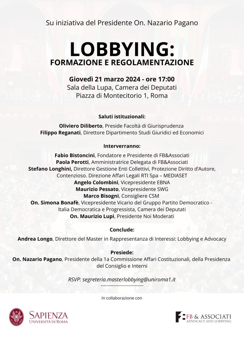 Lobbying: formazione e regolamentazione